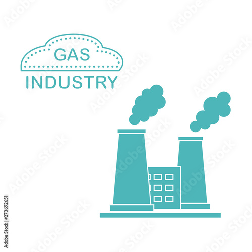 Gas processing plant with smoking chimneys.