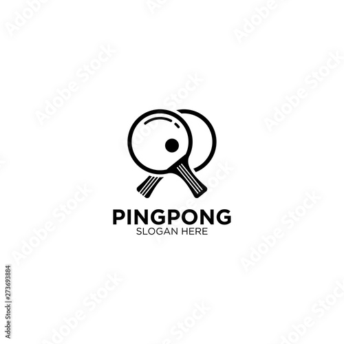 Ping Pong Logo Design Vector