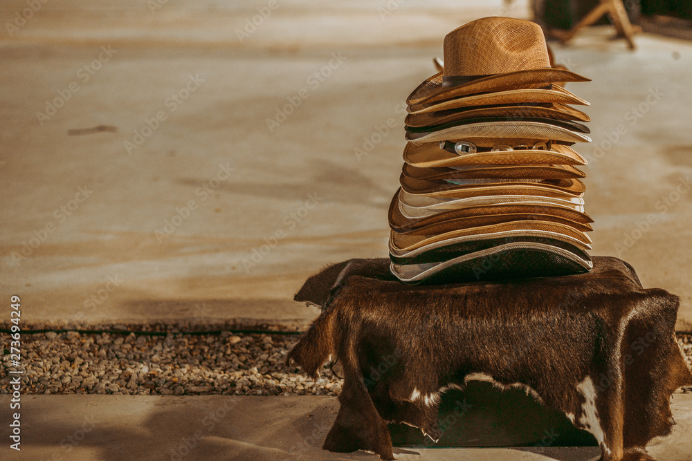 cowboy hats, retro. Stock Photo 