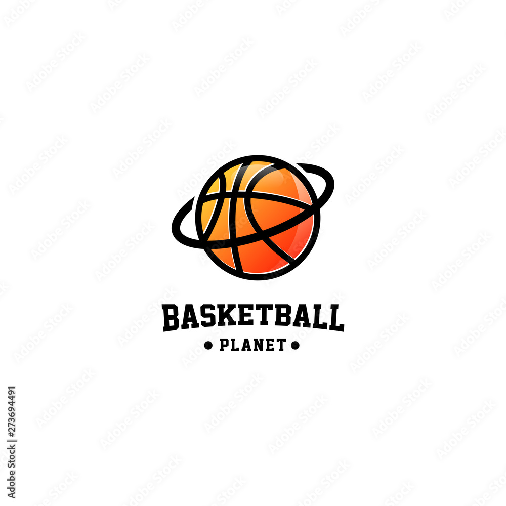 Basketball Planet Logo Design Vector