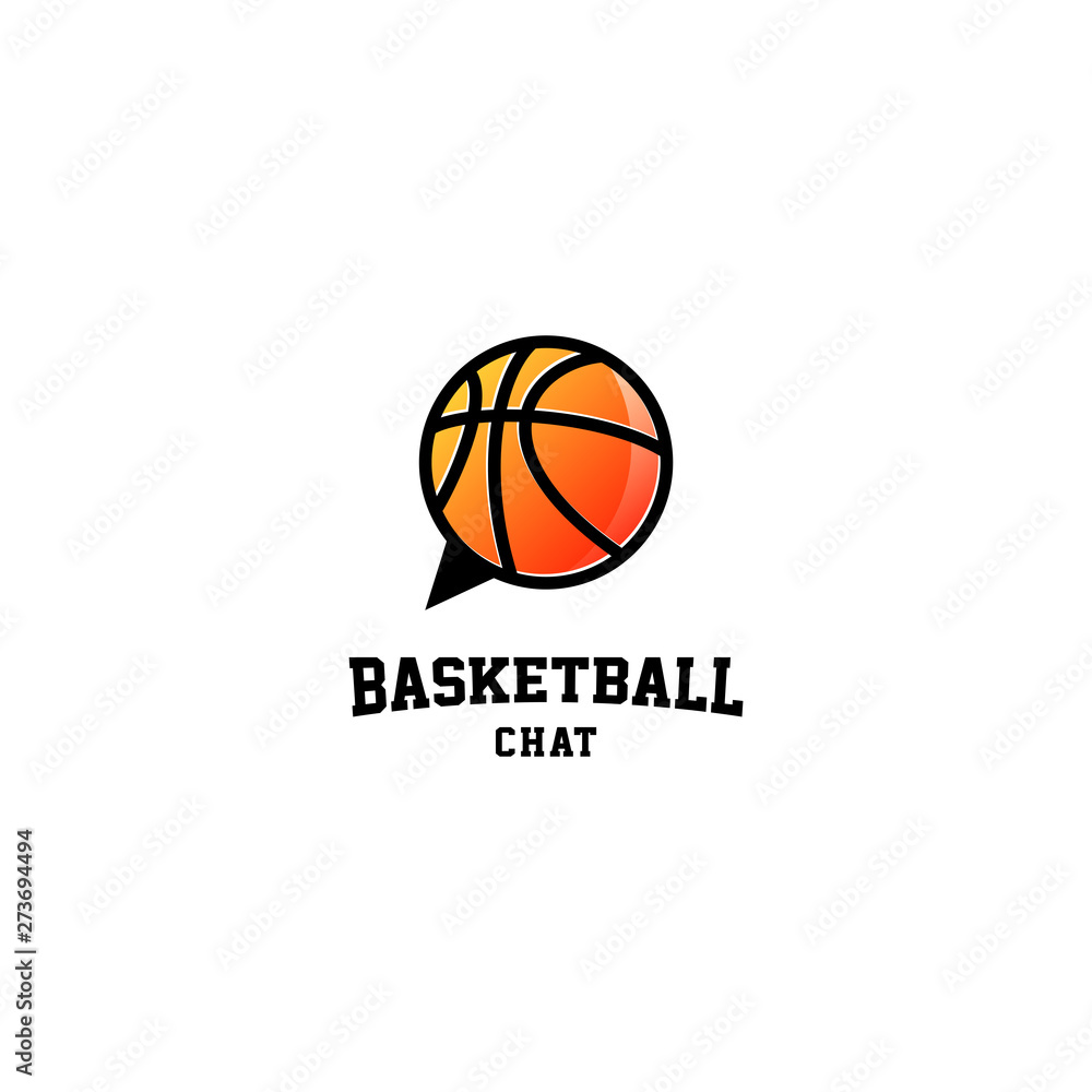 Basketball Chat Logo Design Vector