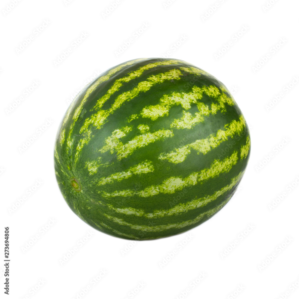 fresh green watermelon isolated on white background fresh green watermelon isolated on white background