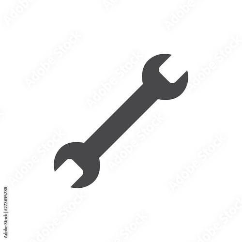 Repair icon grey. Wrench and screwdriver icon. Settings icon isolated