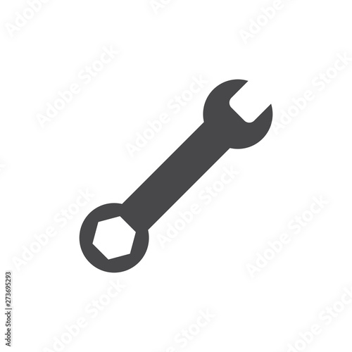 Repair icon grey. Wrench and screwdriver icon. Settings icon isolated