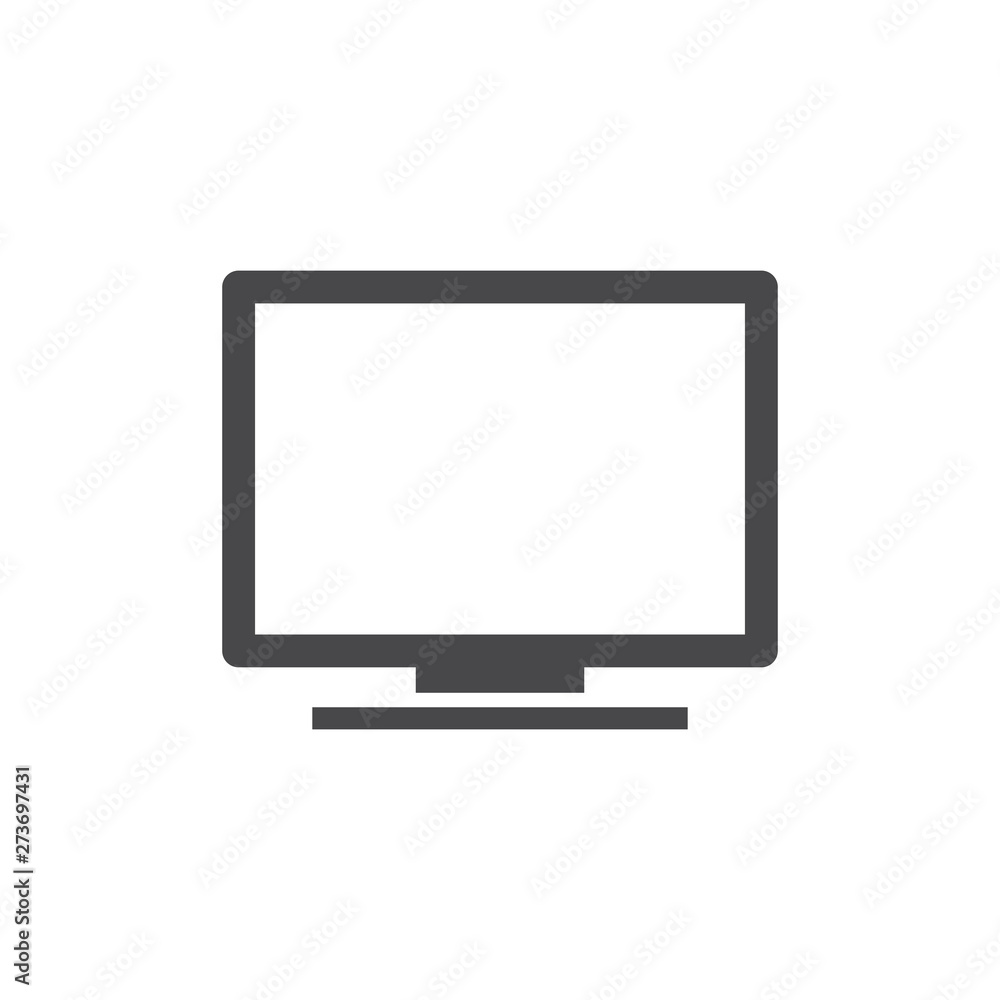 PC Icon vector grey. Computer monitor icon. Flat PC symbol. PC Icon vector grey. Computer monitor icon. Flat PC symbol.