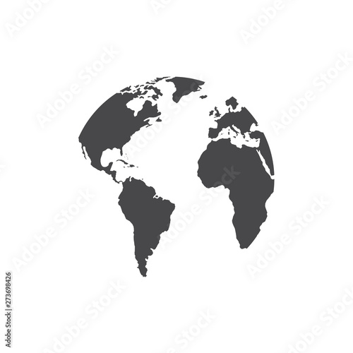 World map vector grey. World icon vector