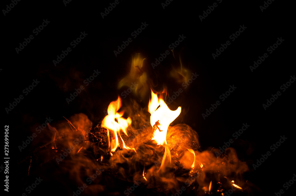 Fire flames on a black background Fire flames on a black background