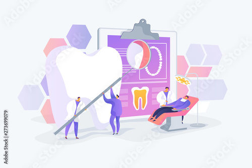 Stomatology and orthodontics medical center, teeth treatment. Dentist appointment. Private dentistry, dental service, private dental clinic concept. Vector isolated concept creative illustration