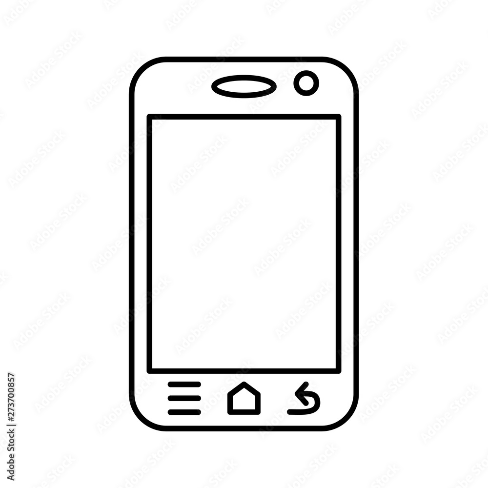 Outline drawing modern smartphone. Elegant line style design. Outline drawing modern smartphone. Elegant line style design.