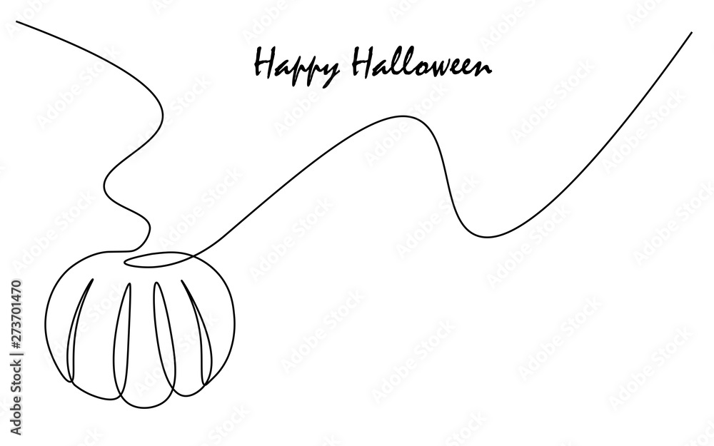 Obraz premium Happy halloween greeting card with pumpkin, vector illustration