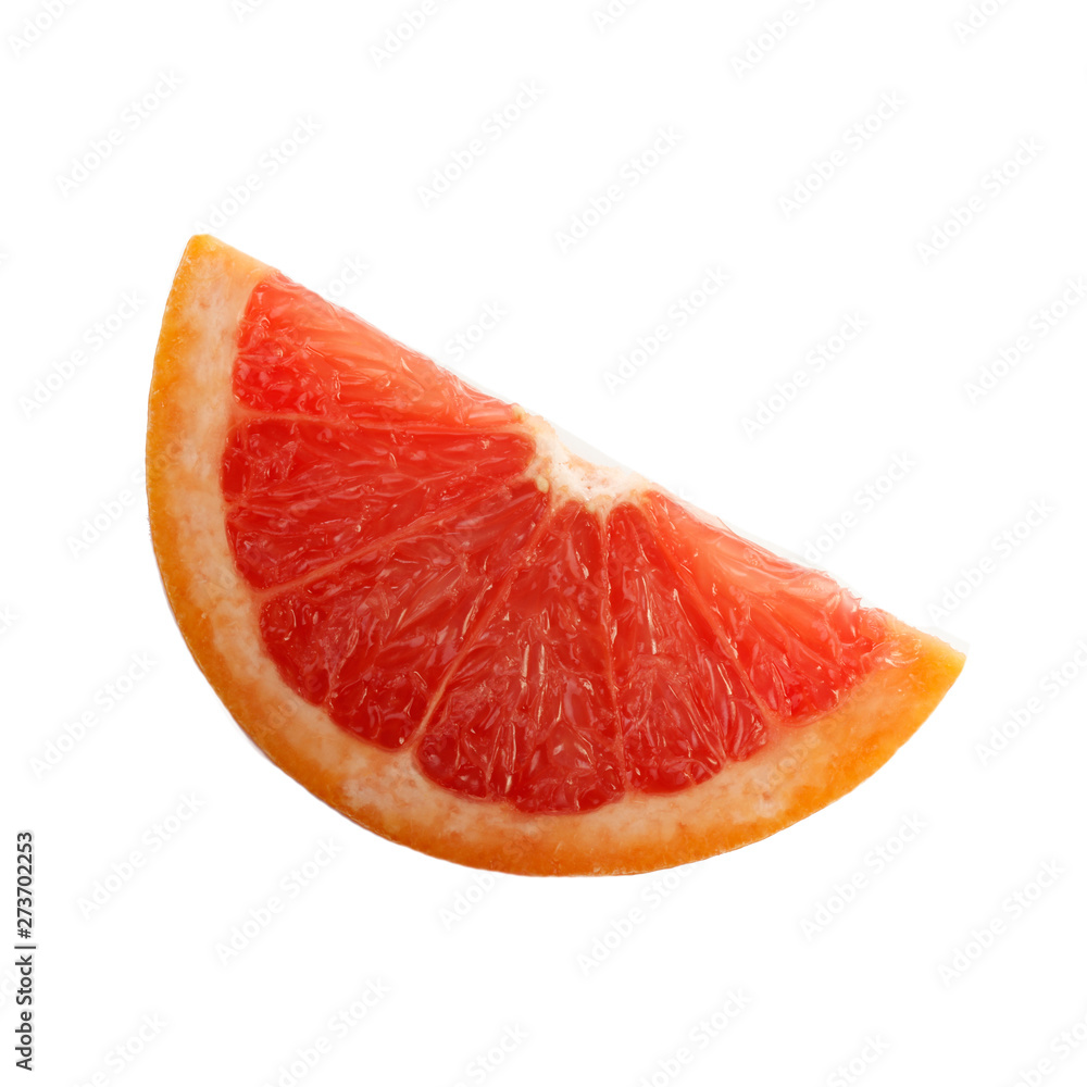 slice of red grapefruit isolated on white background slice of red grapefruit isolated on white background