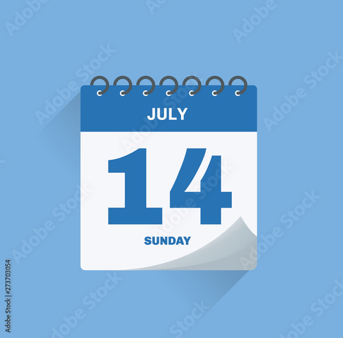 Day calendar with date July 14.