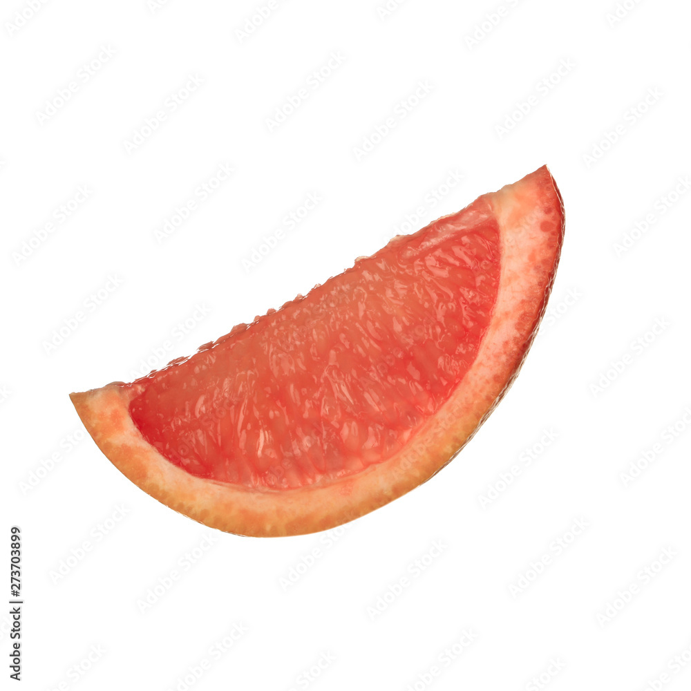 slice of red grapefruit isolated on white background slice of red grapefruit isolated on white background
