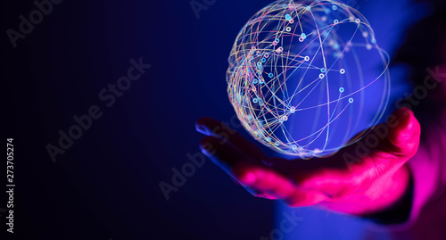 Global network concept. 3D rendering