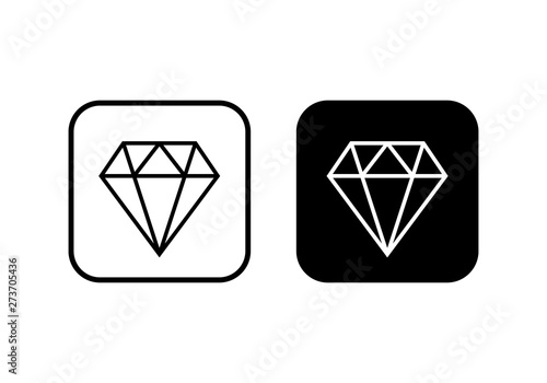 Diamond icon vector. Diamond line icon. Gemstone symbol