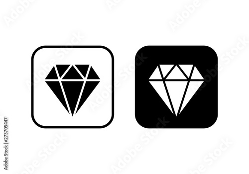 Diamond icon vector. Diamond line icon. Gemstone symbol