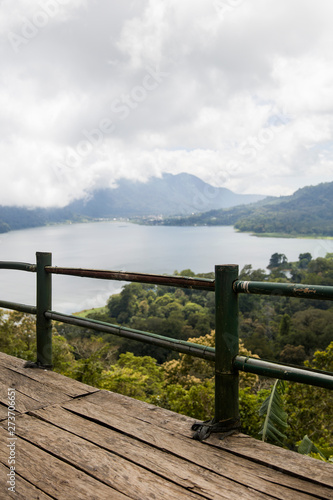 Mountain caldera lake Buyan in the central part of Bali island, Indonesia