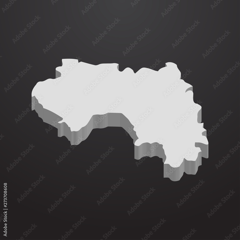 Fototapeta premium Guinea map in gray on a black background 3d