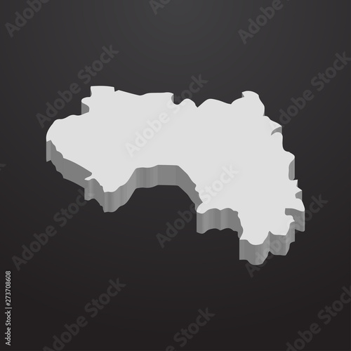 Guinea map in gray on a black background 3d