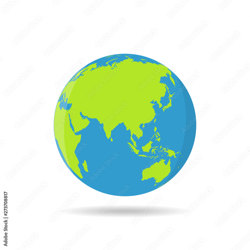 Earth globes isolated on a white background in a flat design Earth globes isolated on a white background in a flat design