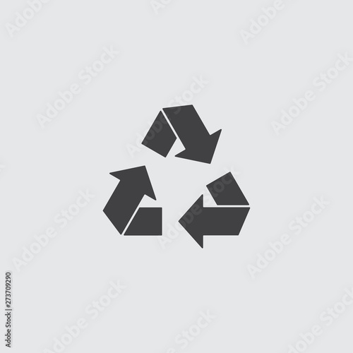 Recycle icon in a flat design in black color. Vector illustration eps10