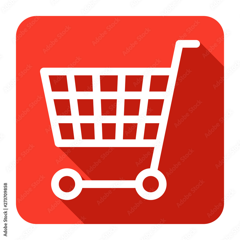 Shopping Cart icon flat design with long shadows Shopping Cart icon flat design with long shadows