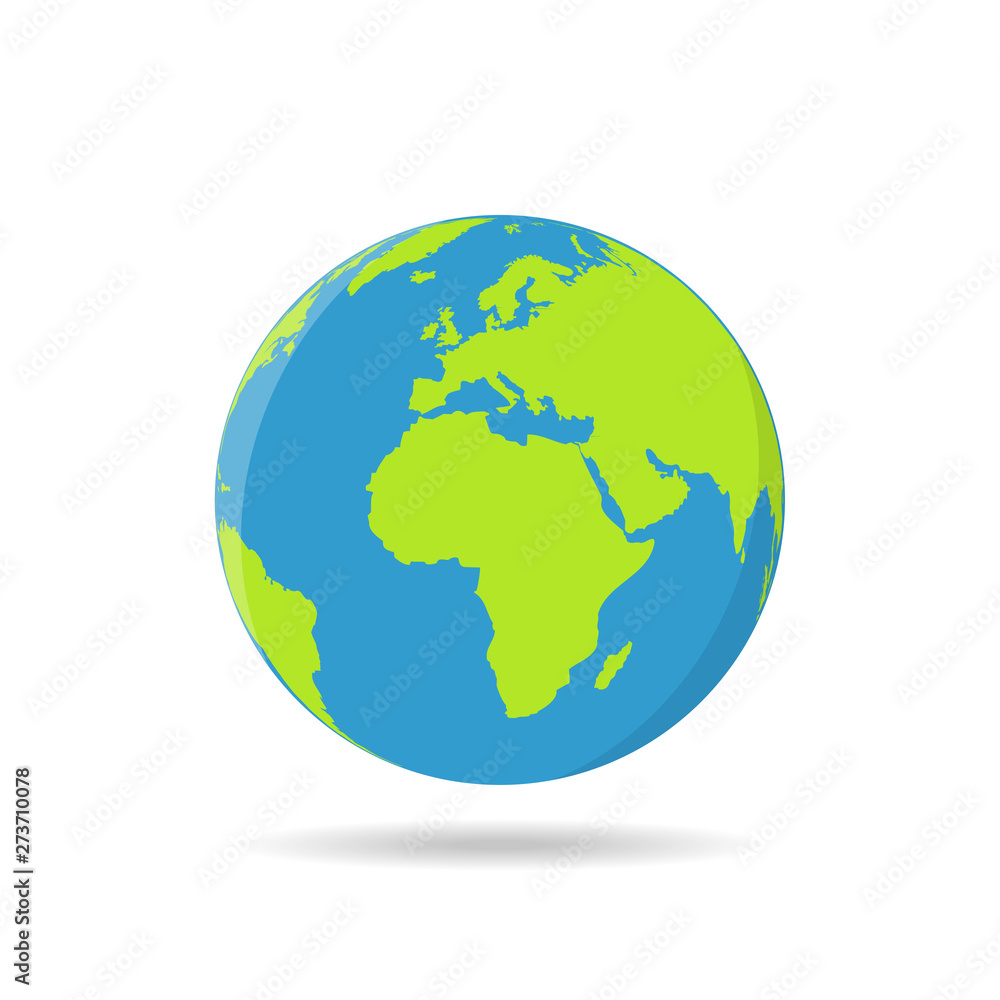 Obraz Earth globes isolated on a white background in a flat design
