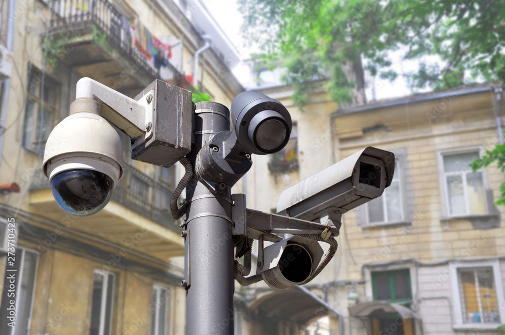 closed circuit camera Multi-angle CCTV system on the urban environment