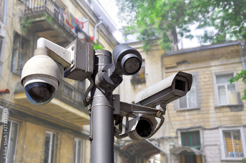 closed circuit camera Multi-angle CCTV system on the urban environment