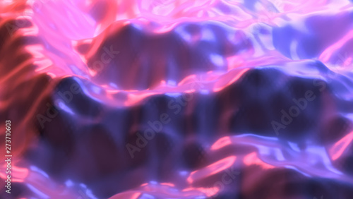 Abstract waves. reflection and shine, colored background. 3d rendering.