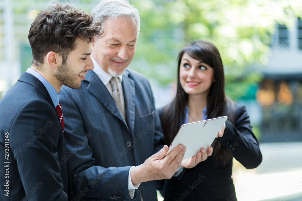 Business people working outdoor