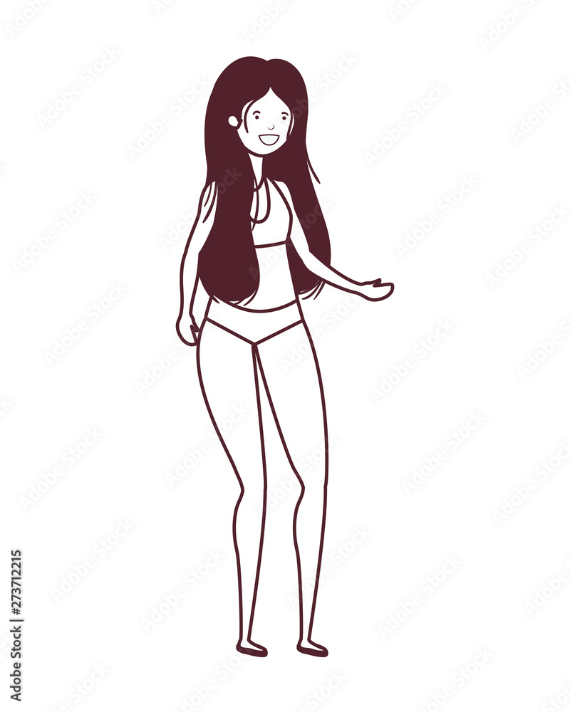 silhouette of woman with swimsuit on white background silhouette of woman with swimsuit on white background