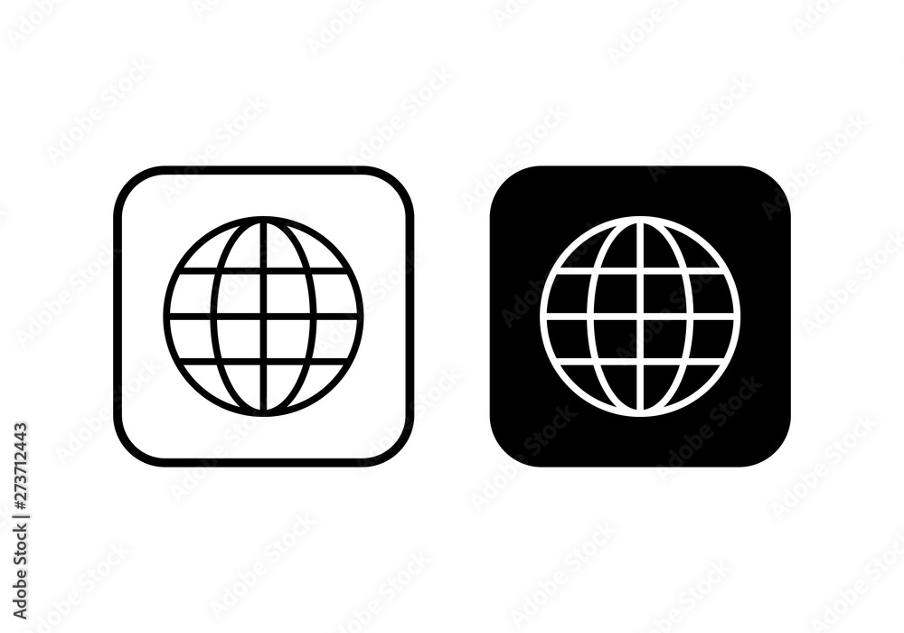 Web icon vector. Web icon page symbol for your web design. Internet world vector Web icon vector. Web icon page symbol for your web design. Internet world vector