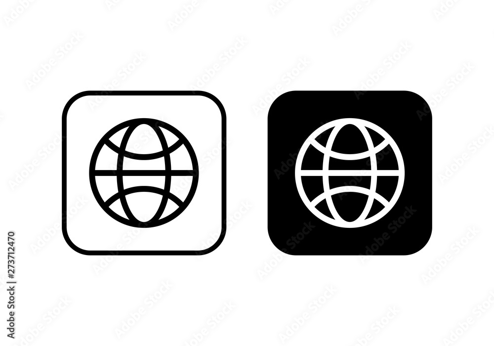 Web icon vector. Web icon page symbol for your web design. Internet world vector Web icon vector. Web icon page symbol for your web design. Internet world vector