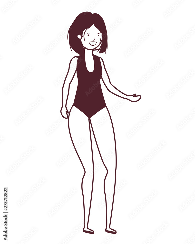 silhouette of woman with swimsuit on white background silhouette of woman with swimsuit on white background