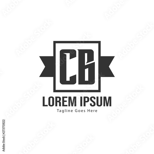 Initial CB logo template with modern frame. Minimalist CB letter logo vector illustration