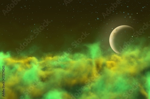 mystery fog with moon concept design abstract background for designing purposes