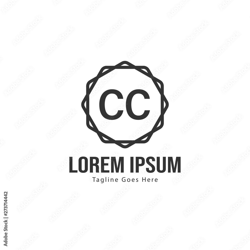 Initial CC logo template with modern frame. Minimalist CC letter logo vector illustration Initial CC logo template with modern frame. Minimalist CC letter logo vector illustration