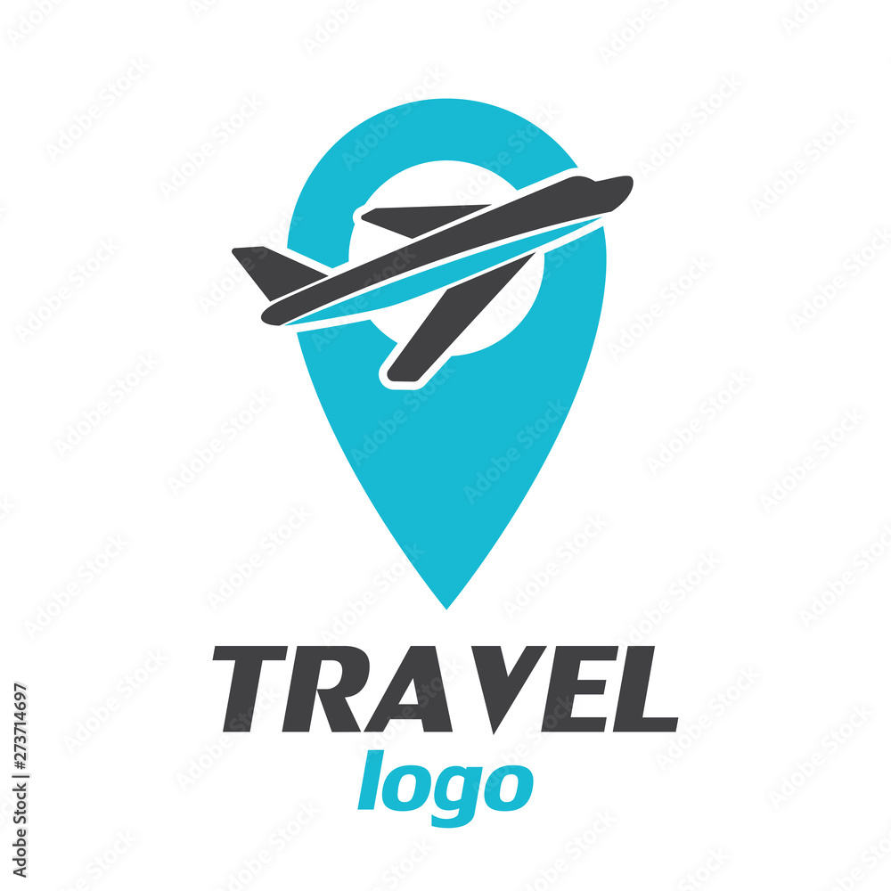 Air travel logo template. Travel logo on a white background