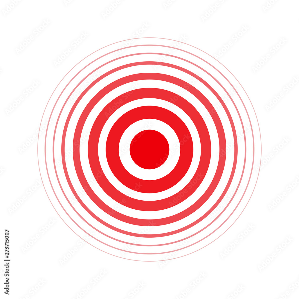 Isolated bold vector red ring. Pain circle. Symbol of pain. For your medical design Isolated bold vector red ring. Pain circle. Symbol of pain. For your medical design