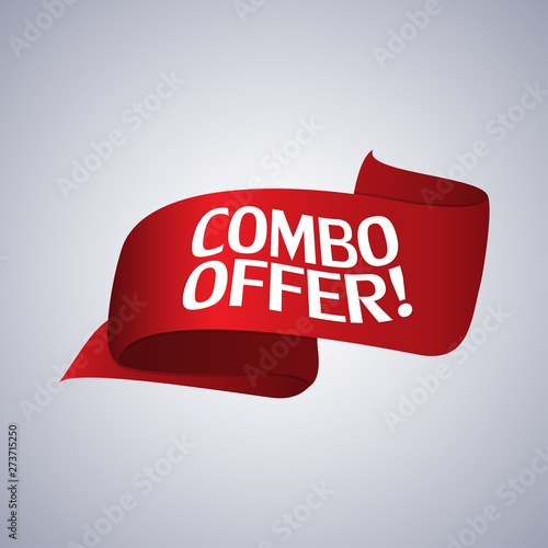 Fotografie Combo offer. Red labels banners. Vector illustration