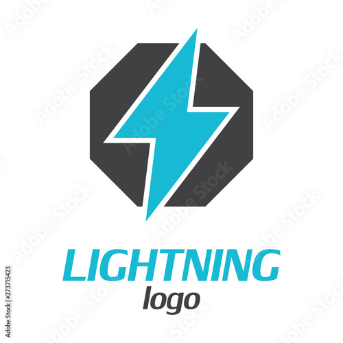 Lightning logo on a white background. Vector illustration photo