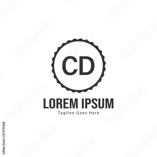 Initial CD logo template with modern frame. Minimalist CD letter logo vector illustration