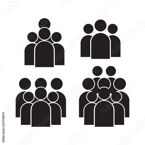 People Icon set in trendy flat style isolated on background. Crowd signs. Persons symbol for your infographics web site design, logo, app, UI. Vector illustration, EPS10