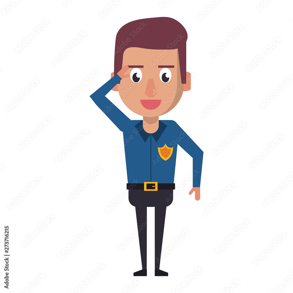 policeman working avatar cartoon character