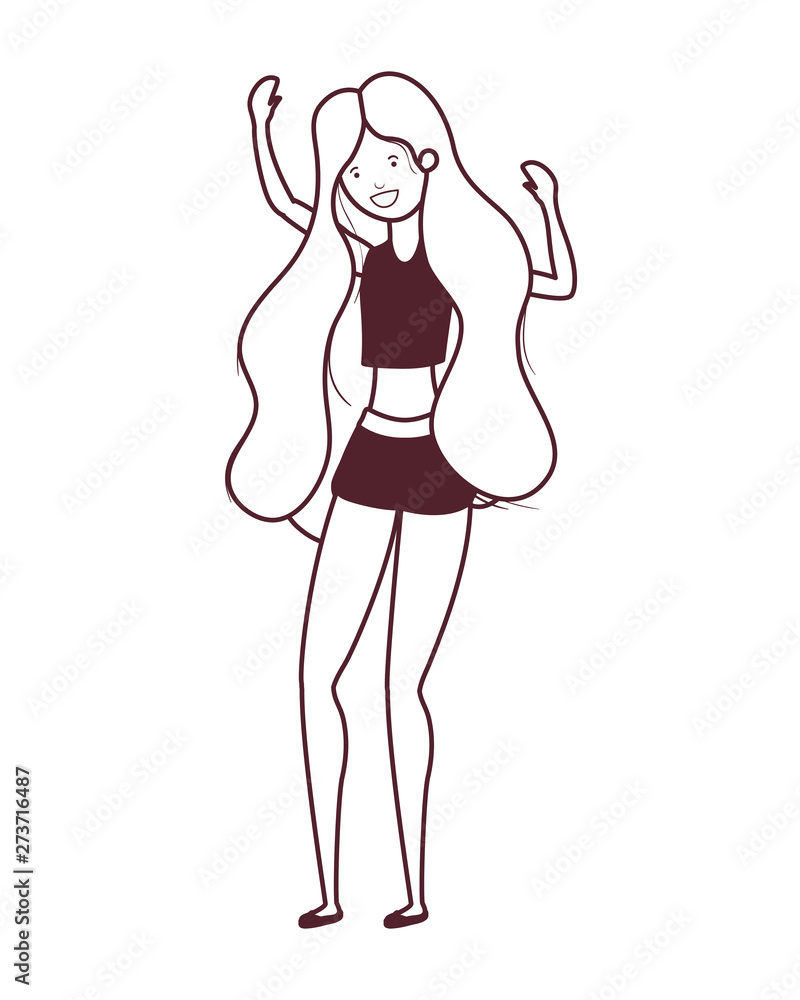 silhouette of woman with swimsuit on white background silhouette of woman with swimsuit on white background