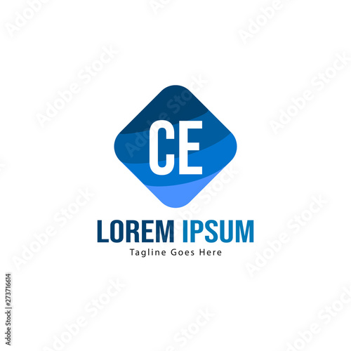Free Download Initial CE logo template with modern frame. Minimalist CE letter logo vector illustration - GFXLoad