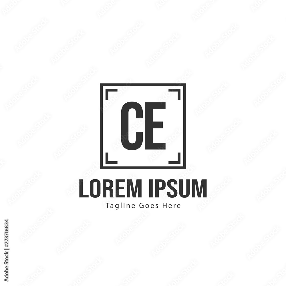 Initial CE logo template with modern frame. Minimalist CE letter logo vector illustration Initial CE logo template with modern frame. Minimalist CE letter logo vector illustration
