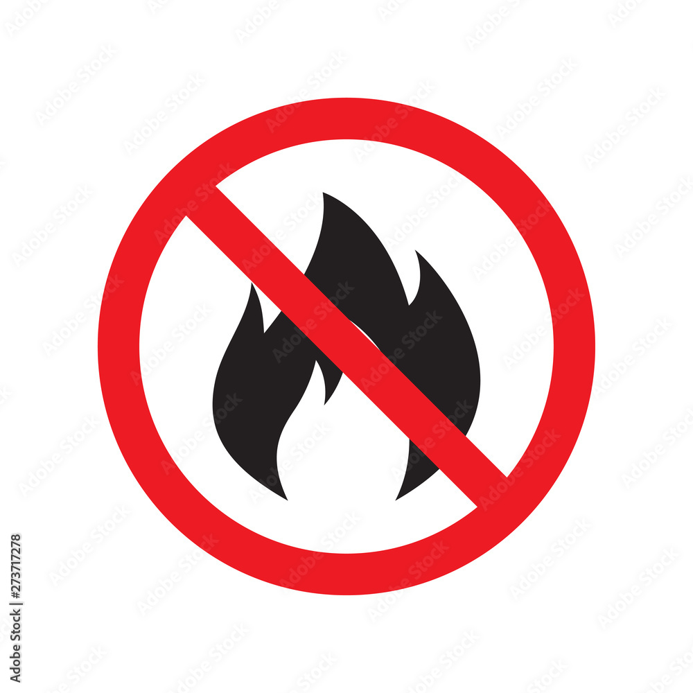 No fire sign icon. Hazard symbol. Vector illustration No fire sign icon. Hazard symbol. Vector illustration