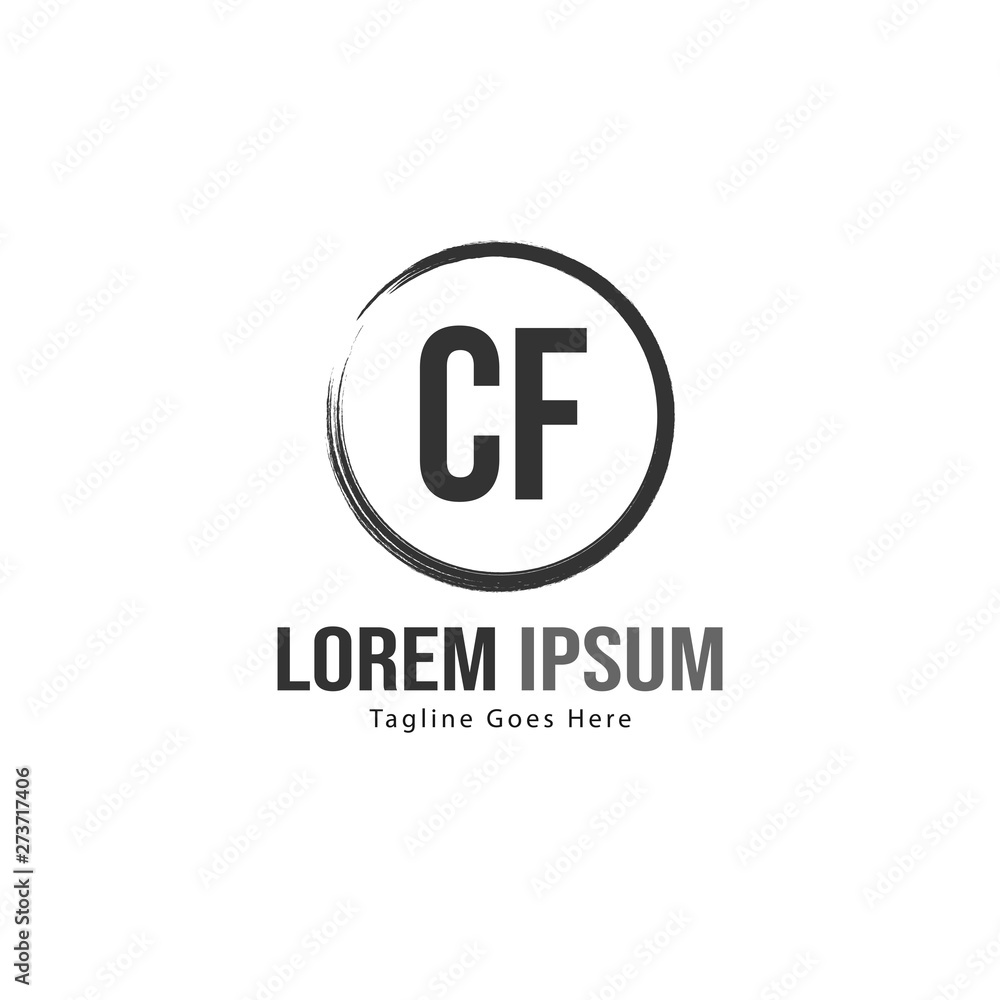 Initial CF logo template with modern frame. Minimalist CF letter logo vector illustration Initial CF logo template with modern frame. Minimalist CF letter logo vector illustration